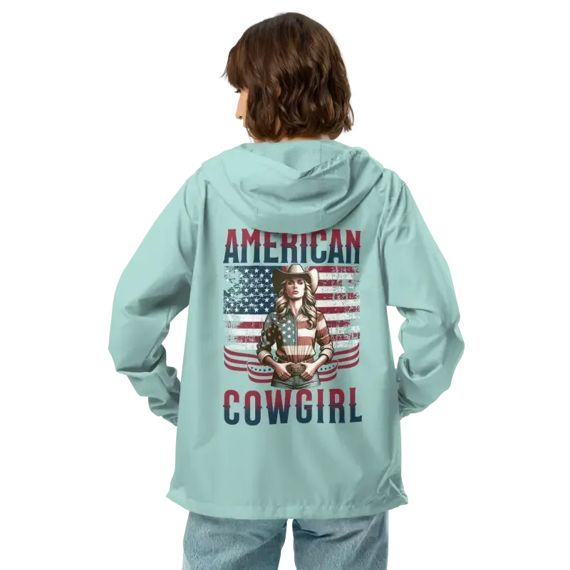 American Cowgirl Unisex Lightweight Zip Windbreaker