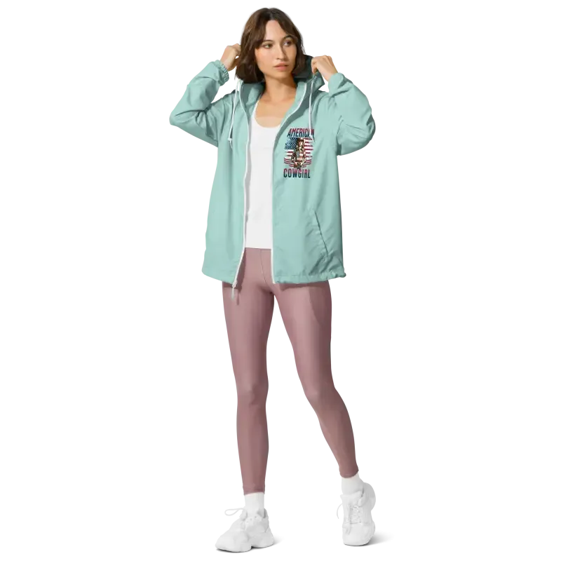 American Cowgirl Unisex Lightweight Zip Windbreaker