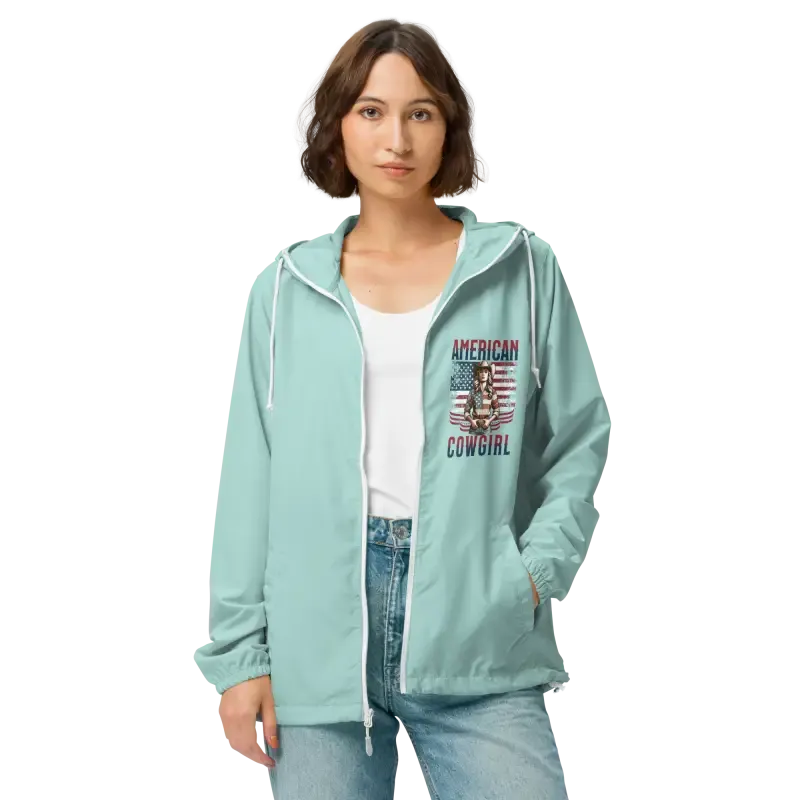 American Cowgirl Unisex Lightweight Zip Windbreaker