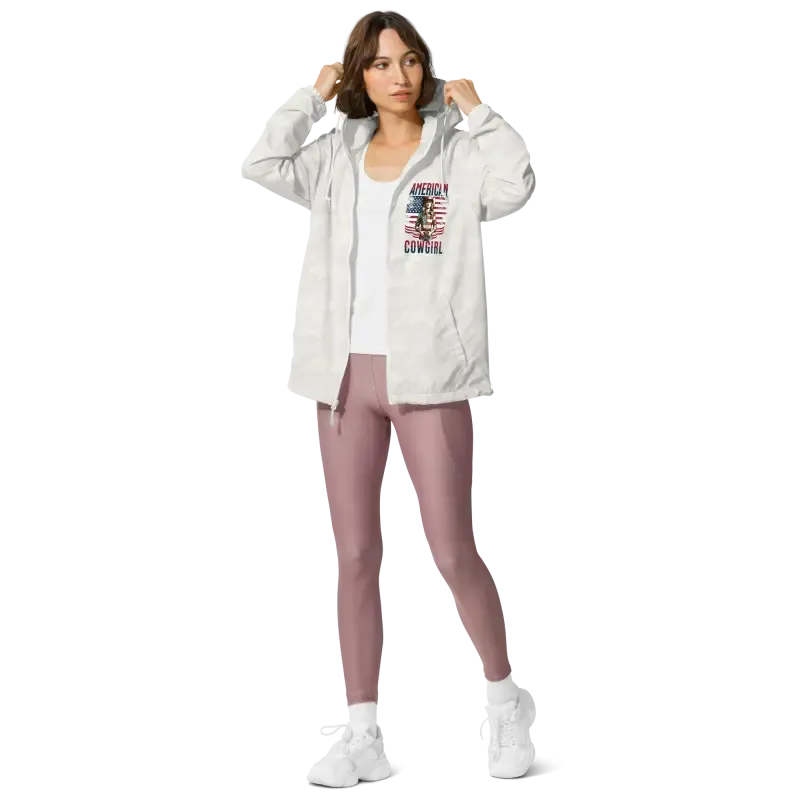 American Cowgirl Unisex Lightweight Zip Windbreaker