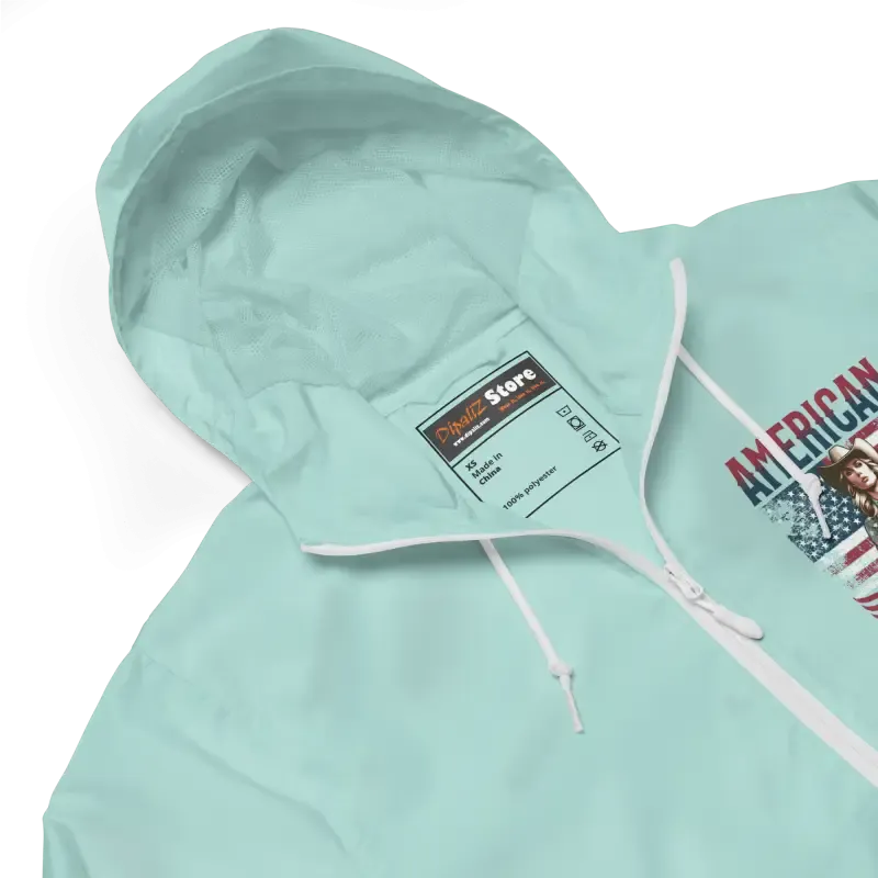 American Cowgirl Unisex Lightweight Zip Windbreaker