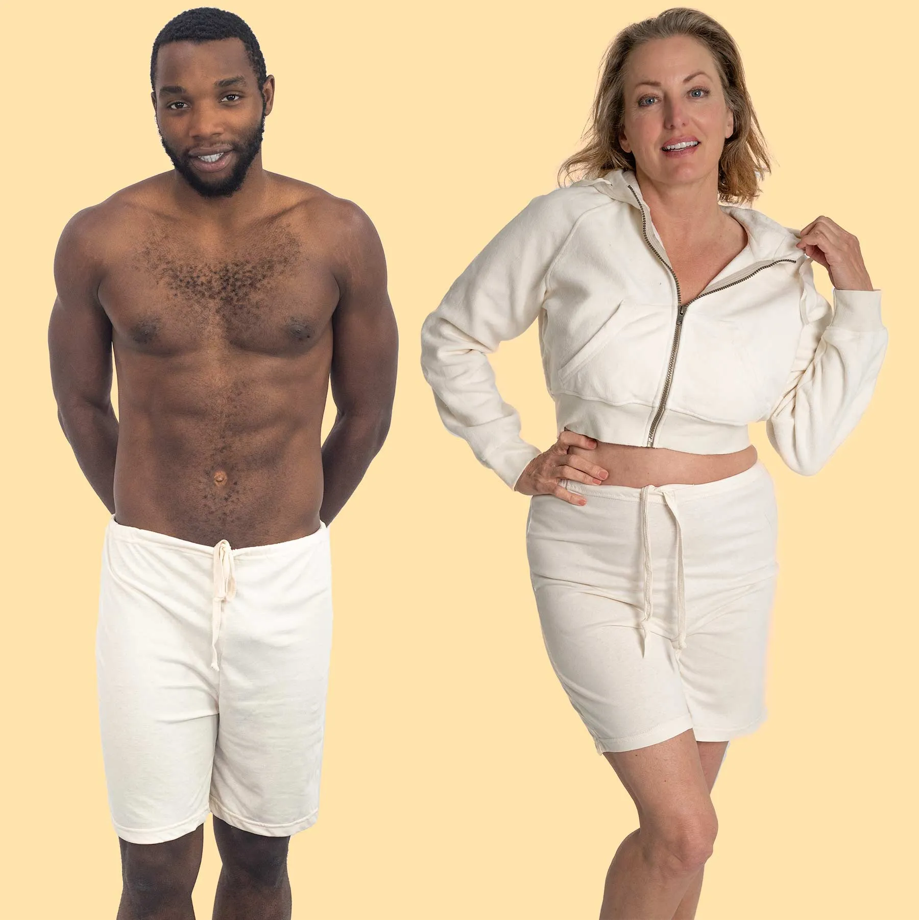 ARIZONA Elastic-free 100% Organic Cotton No-Frills Shorts (Grown & Made in USA)
