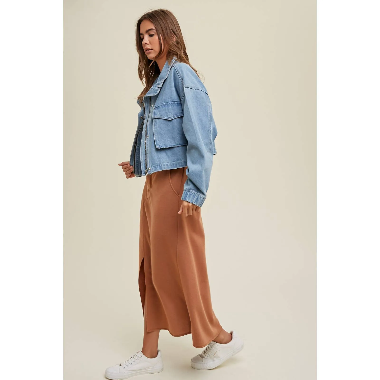 AVA DENIM BOMBER