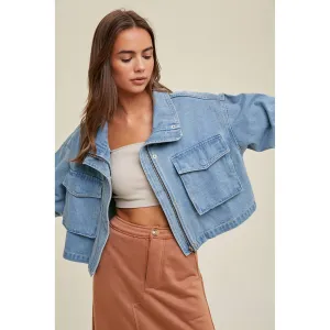 AVA DENIM BOMBER