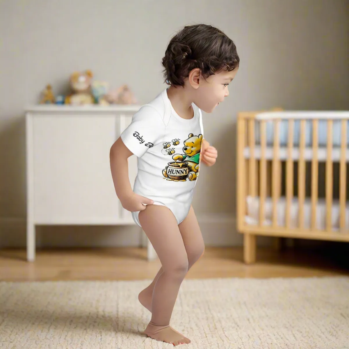 Baby Onesie® Short Sleeve Pooh Baby Bear Bodysuit Newborn To 2T, Desert Calm
