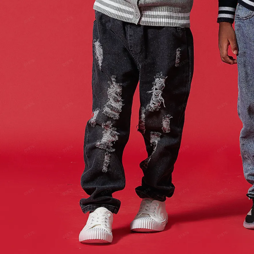 Baby / Toddler Fashion Ripped Loose Fit Denim Jeans