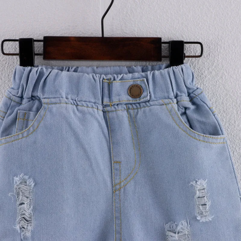 Baby / Toddler Fashion Ripped Loose Fit Denim Jeans