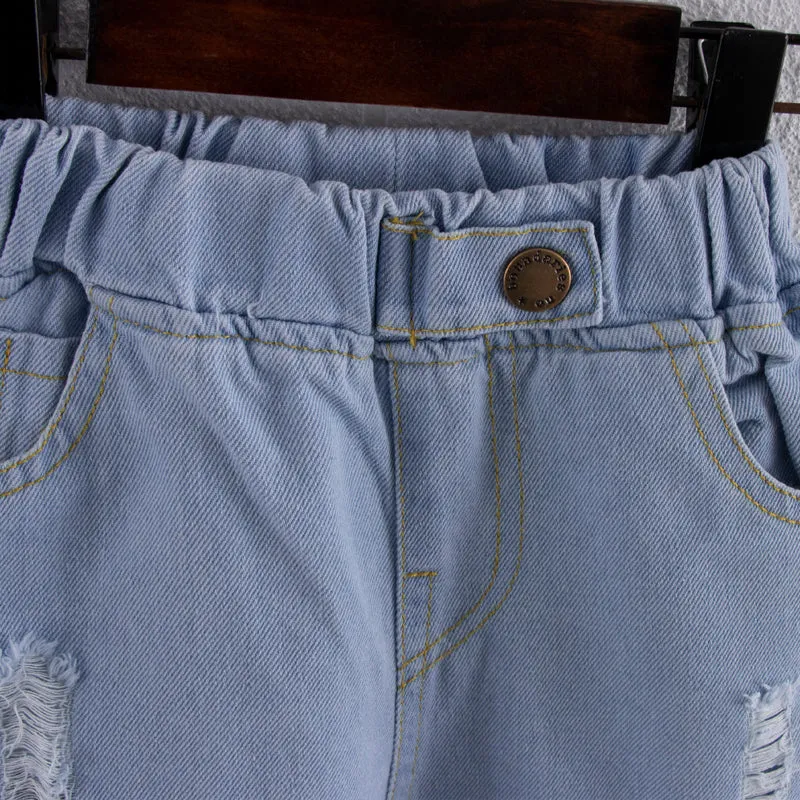 Baby / Toddler Fashion Ripped Loose Fit Denim Jeans