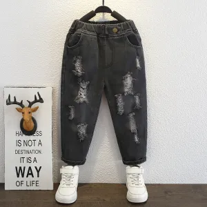 Baby / Toddler Fashion Ripped Loose Fit Denim Jeans