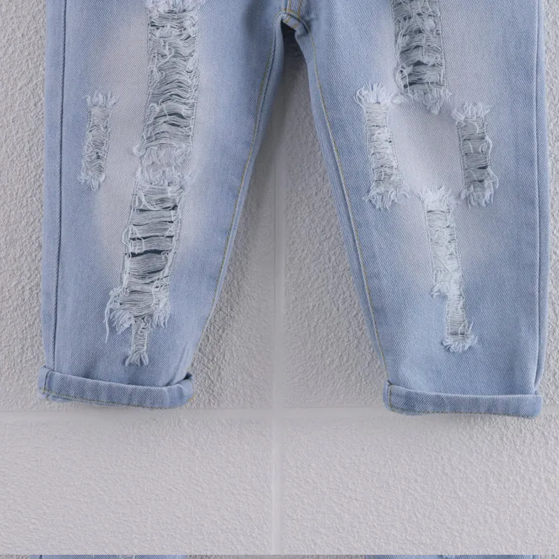 Baby / Toddler Fashion Ripped Loose Fit Denim Jeans