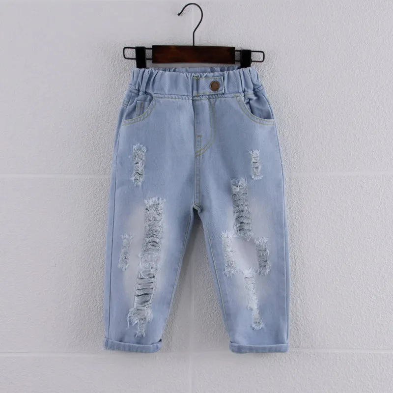 Baby / Toddler Fashion Ripped Loose Fit Denim Jeans