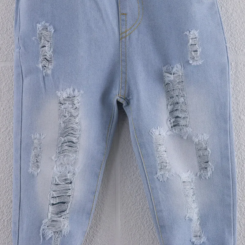 Baby / Toddler Fashion Ripped Loose Fit Denim Jeans