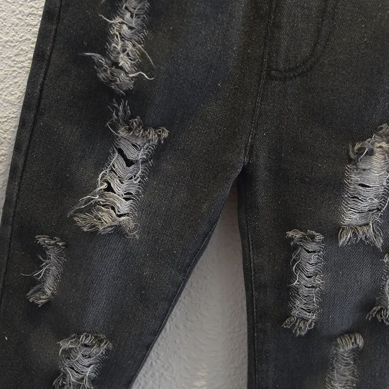 Baby / Toddler Fashion Ripped Loose Fit Denim Jeans
