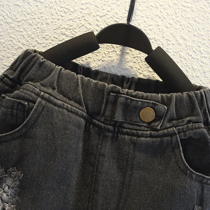 Baby / Toddler Fashion Ripped Loose Fit Denim Jeans