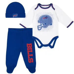 Bills Baby Boys 3-Piece Bodysuit, Pant, and Cap Set
