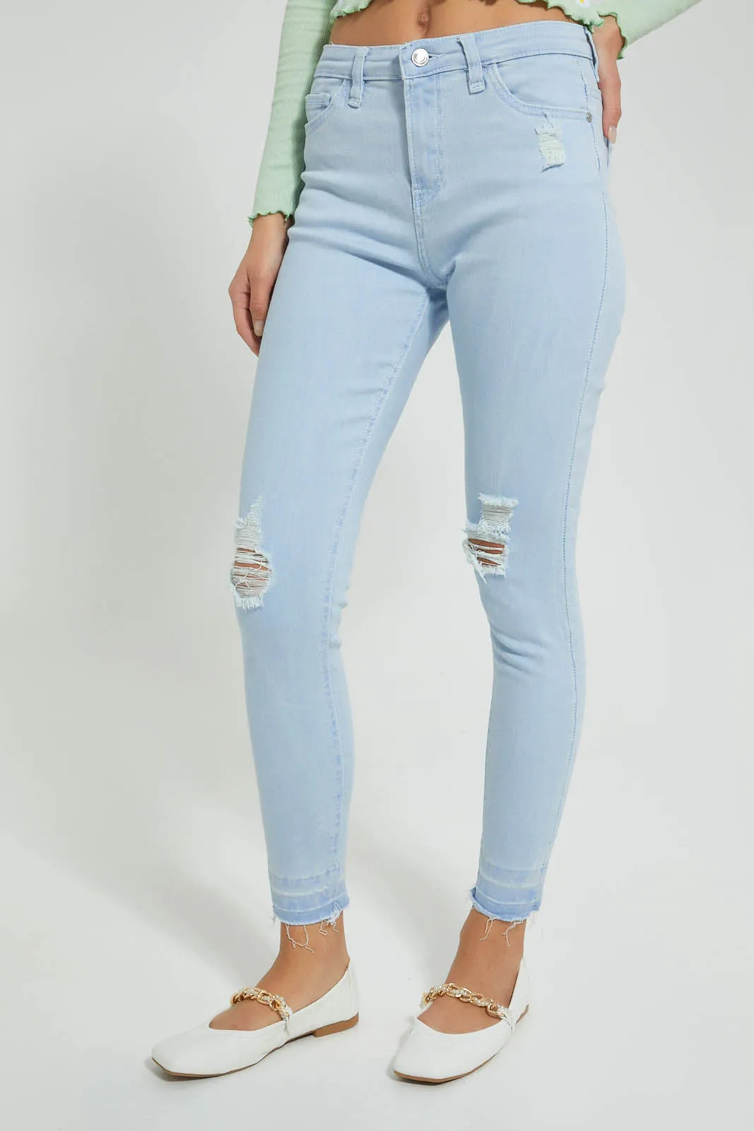 Blue Ripped Skinny Jean