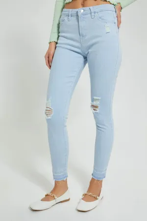 Blue Ripped Skinny Jean