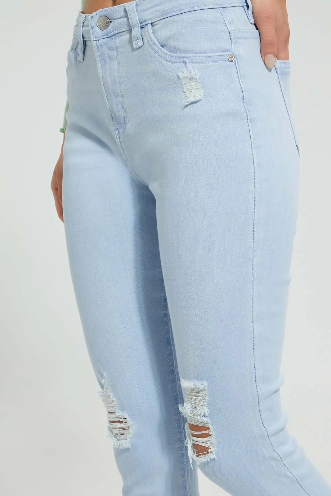 Blue Ripped Skinny Jean