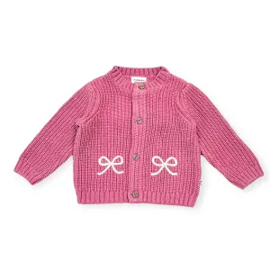 Bow Embroidered Chunky Knit Sweater