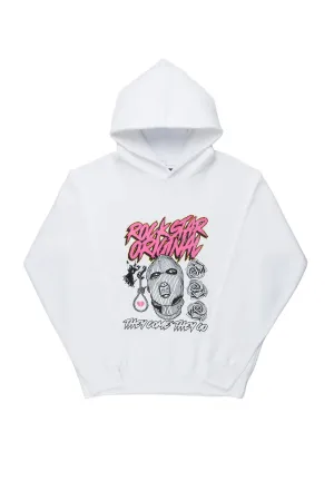 Boys Clava White Graphic Hoodie