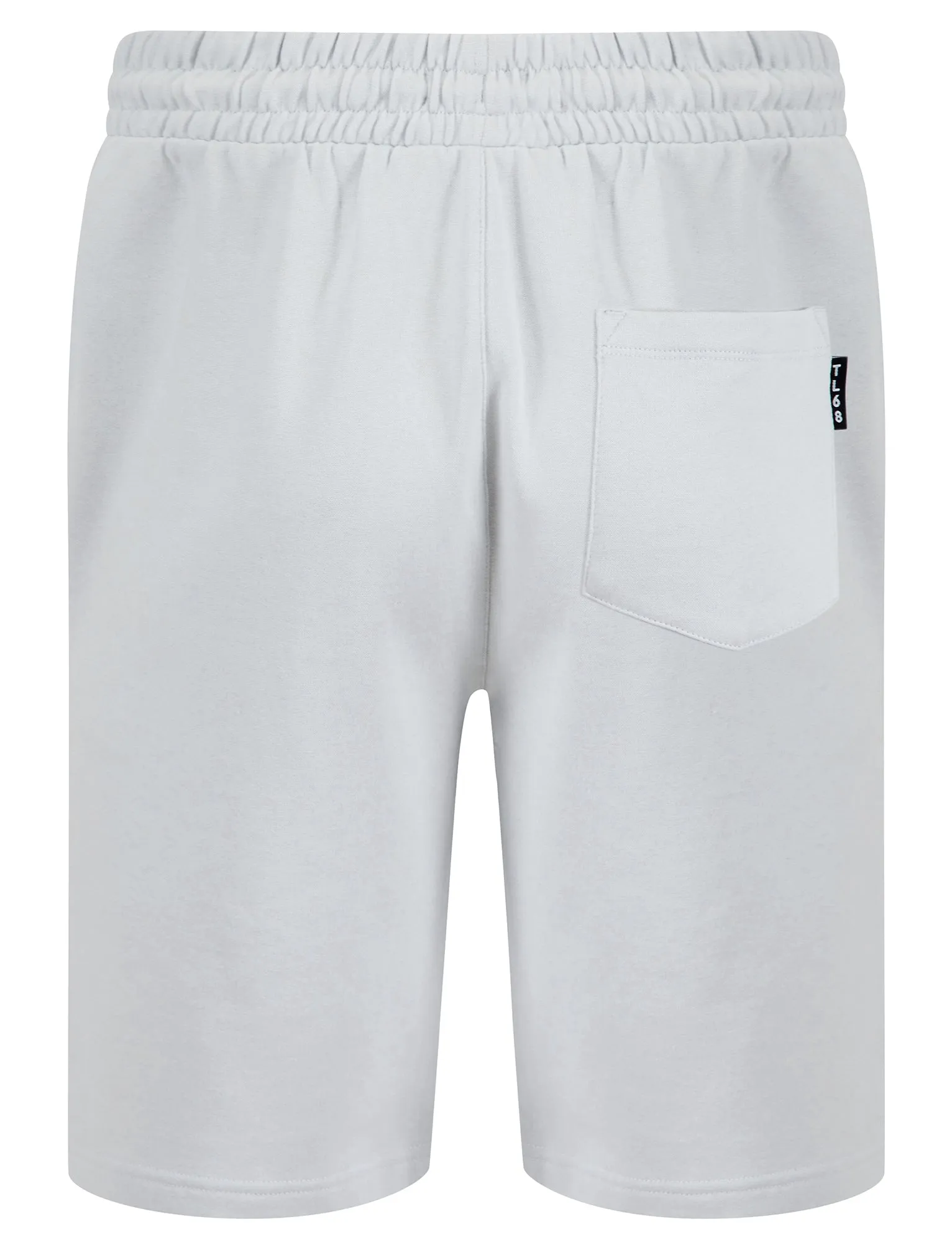Brody Motif Brushback Fleece Pullover Hoodie and Jogger Shorts Set in Pale Blue - Tokyo Laundry