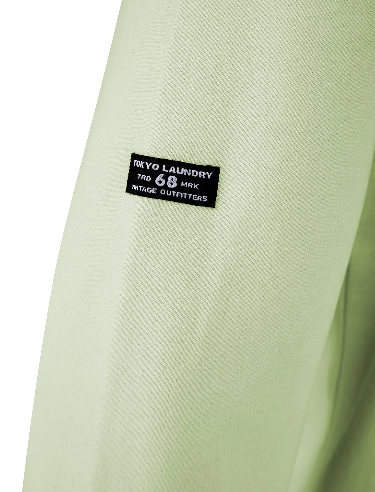 Brody Motif Brushback Fleece Pullover Hoodie and Jogger Shorts Set in Sage Green - Tokyo Laundry