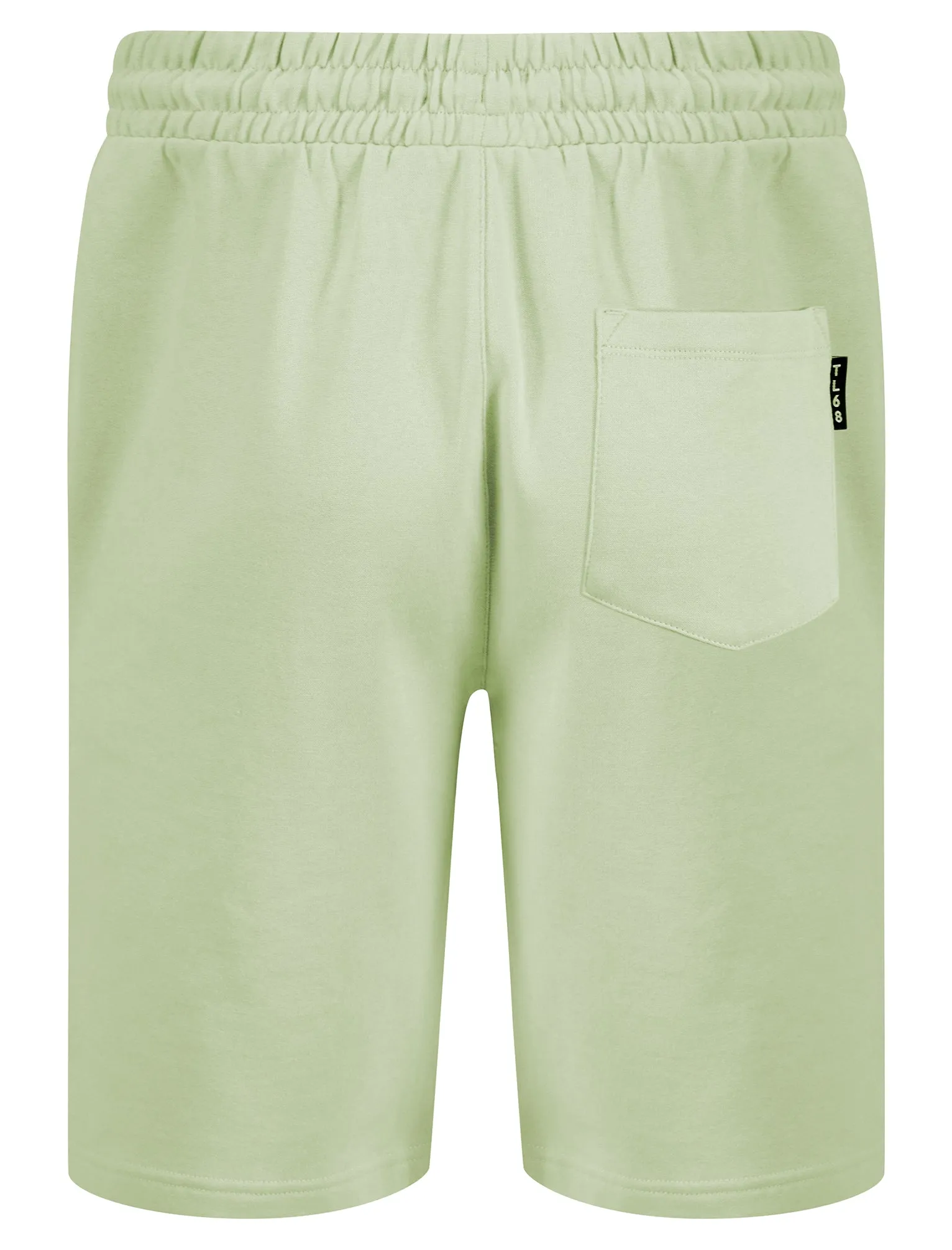 Brody Motif Brushback Fleece Pullover Hoodie and Jogger Shorts Set in Sage Green - Tokyo Laundry