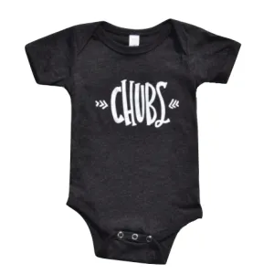 CHUBS Short-Sleeve Baby Onesie in Heather Charcoal