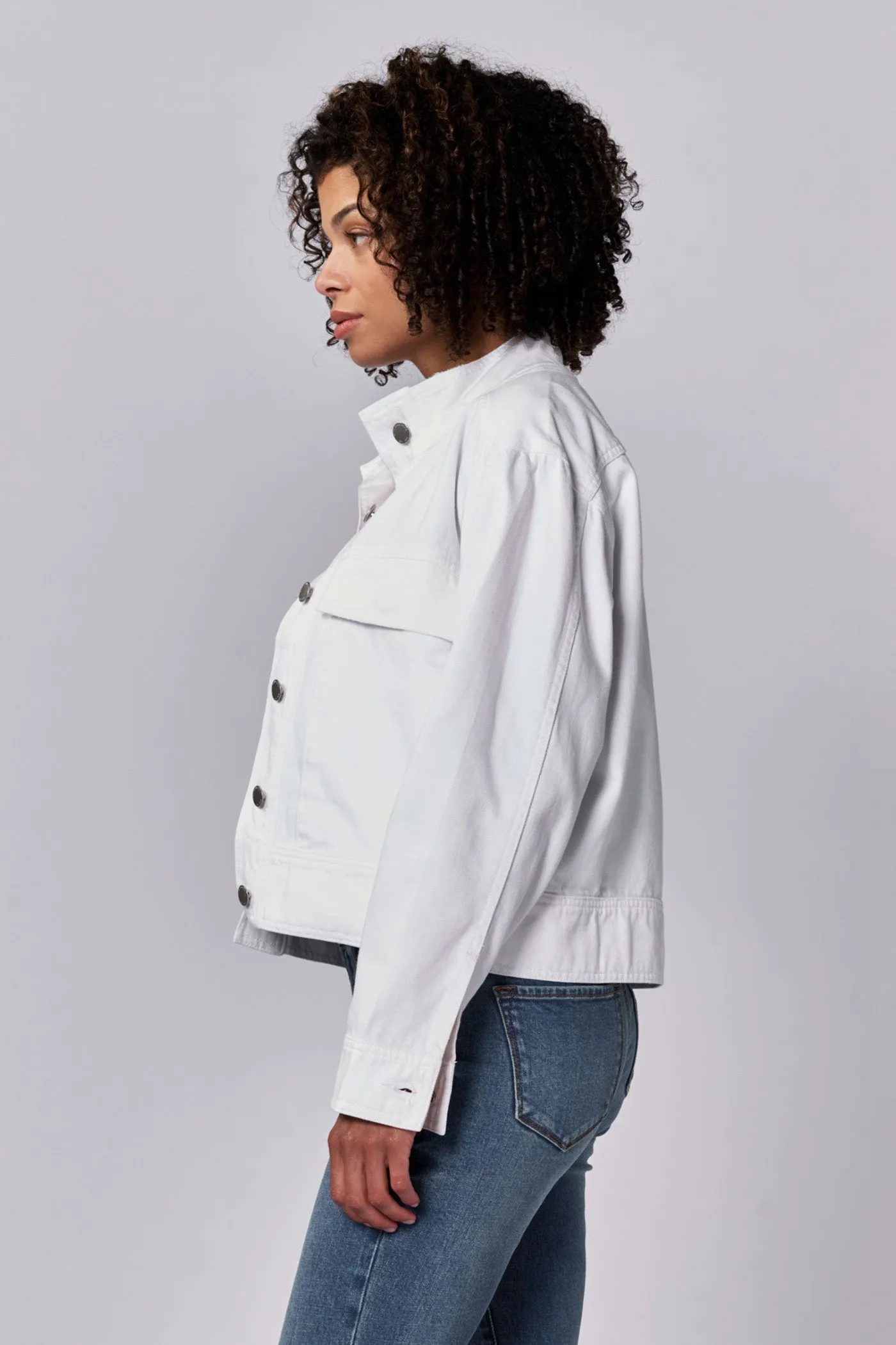 CLEO BOXY OVERSIZED POCKETS JACKET WHITE