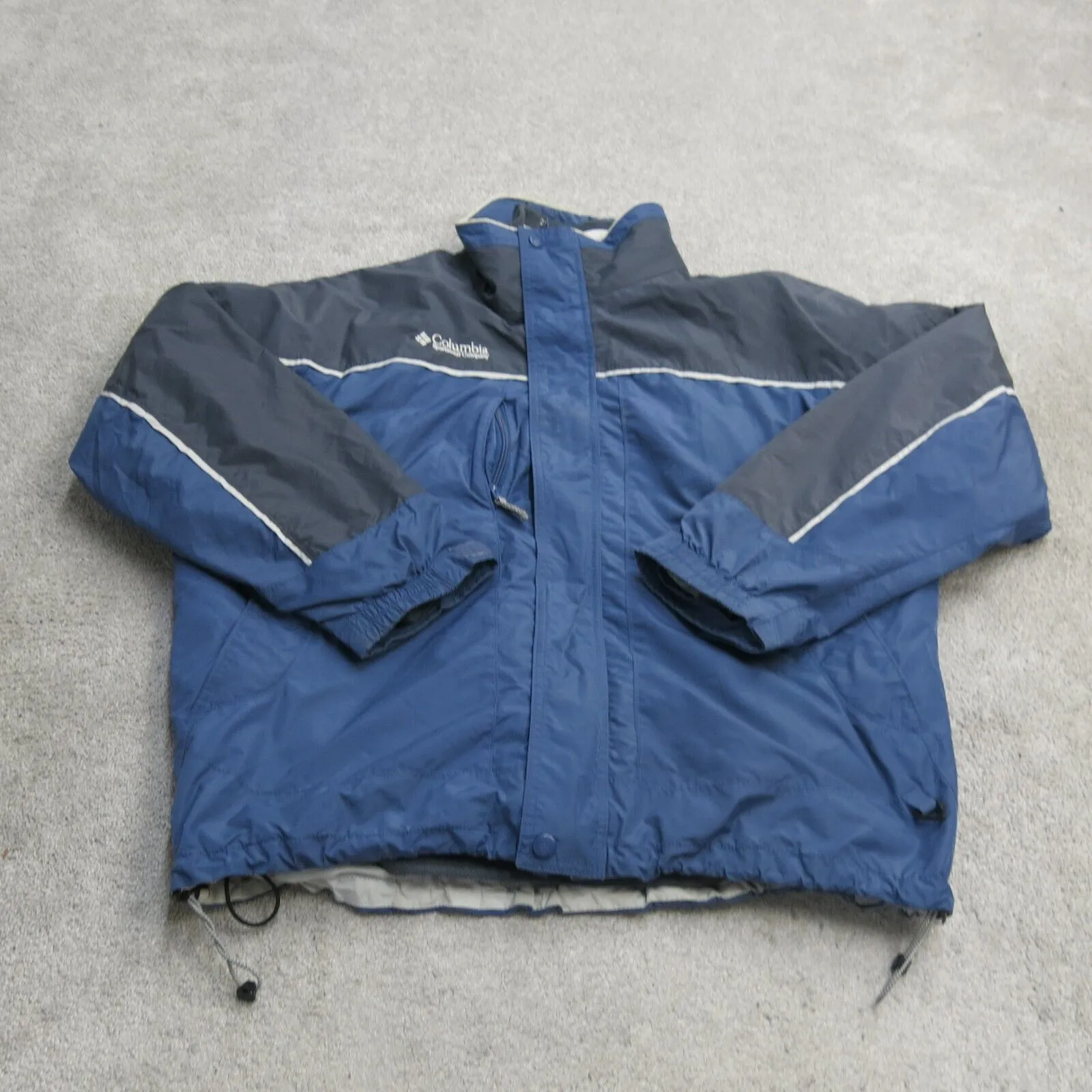 Columbia Jacket Mens X Large Blue Windbreaker Long Sleeve Pocket Lightweight