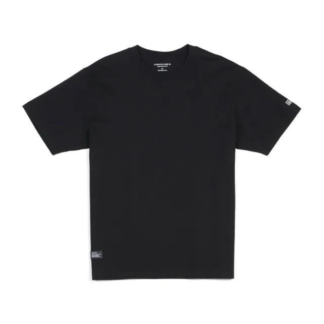 Cotton Fabric T-shirt Men Solid Color Drop