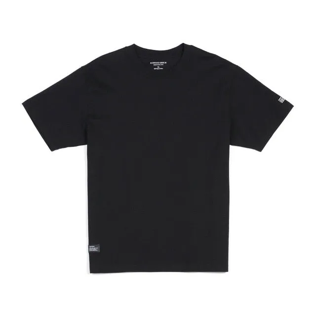 Cotton Fabric T-shirt Men Solid Color Drop