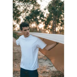 Cotton Fabric T-shirt Men Solid Color Drop