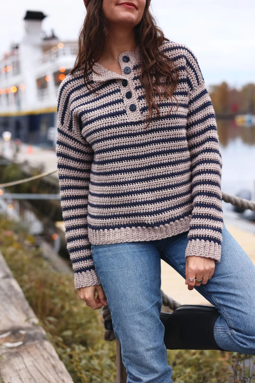 Crochet Kit - Mariniere Striped Henley