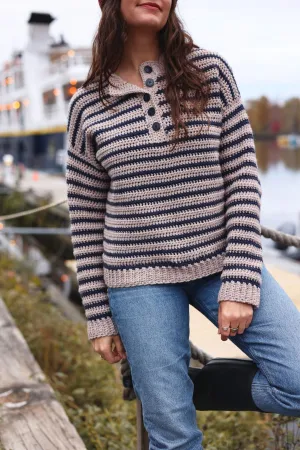Crochet Kit - Mariniere Striped Henley