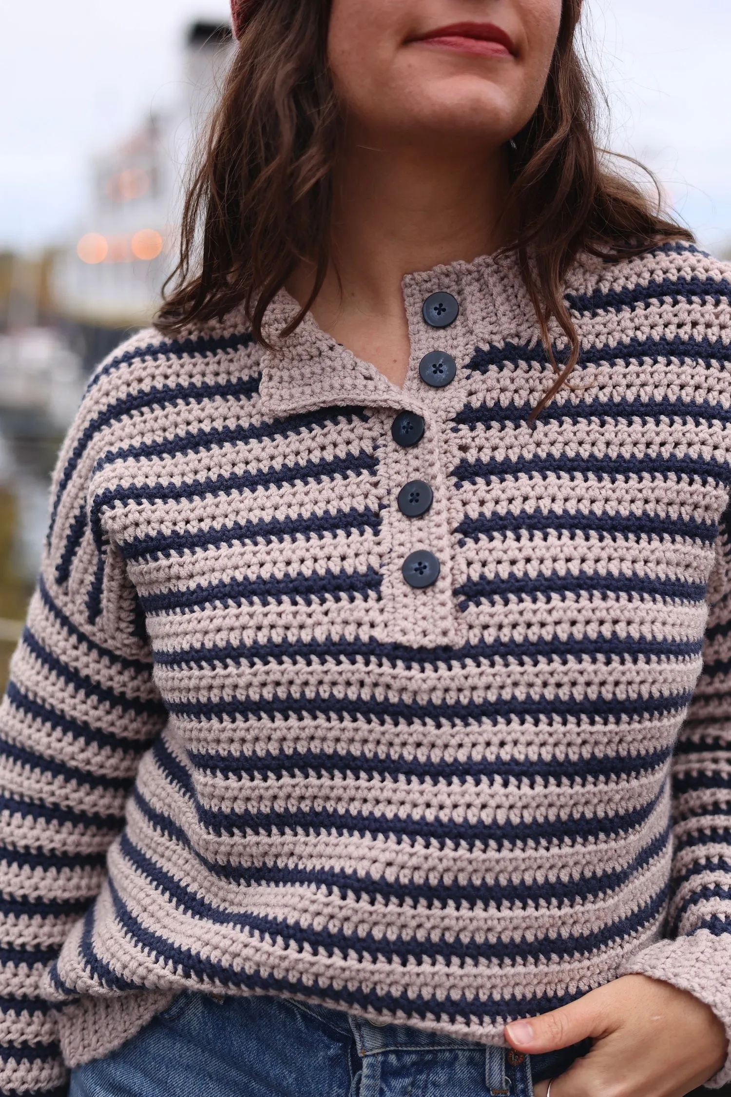 Crochet Kit - Mariniere Striped Henley