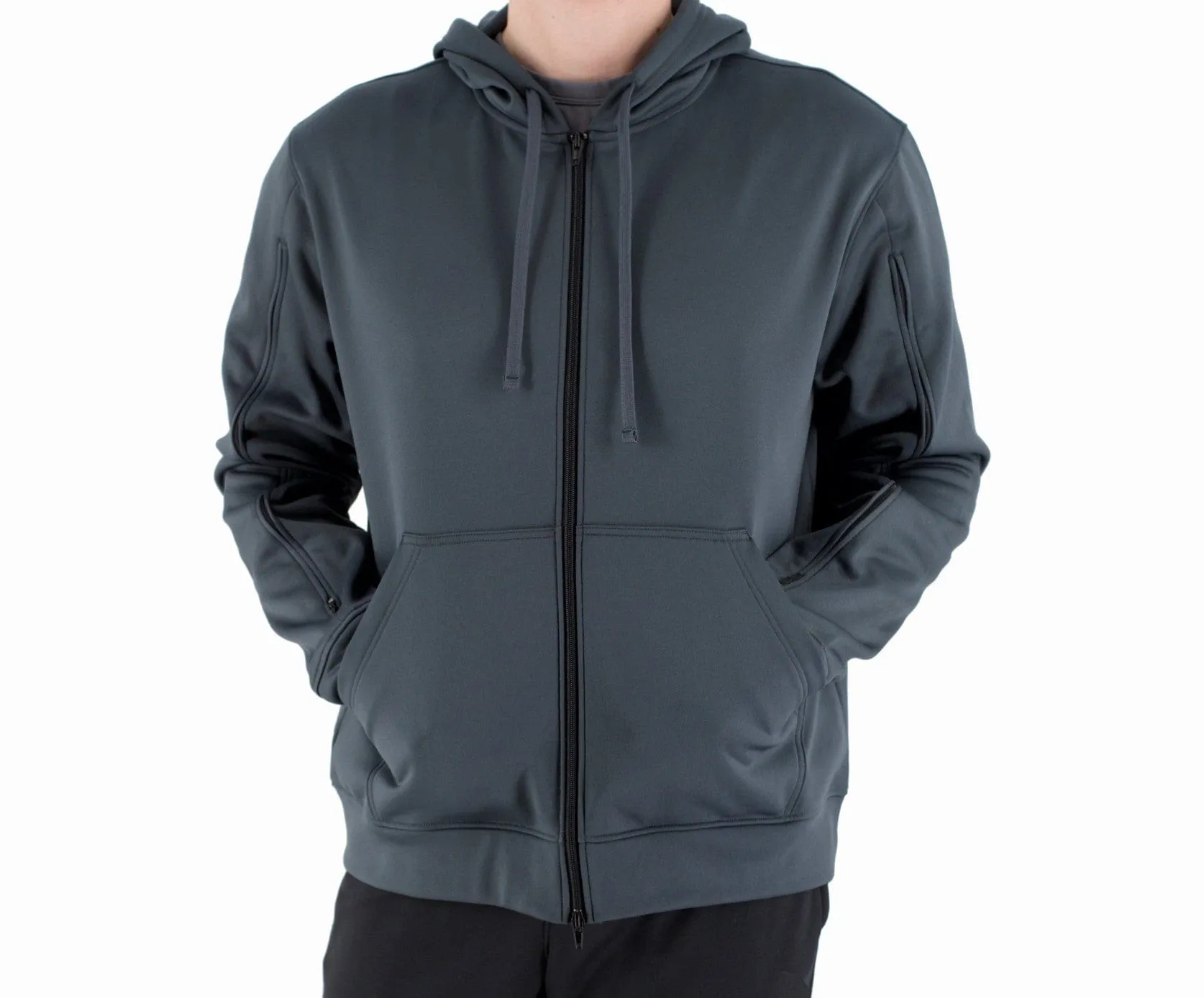Dialysis Sweatshirt with Two-Way Sleeve Zippers