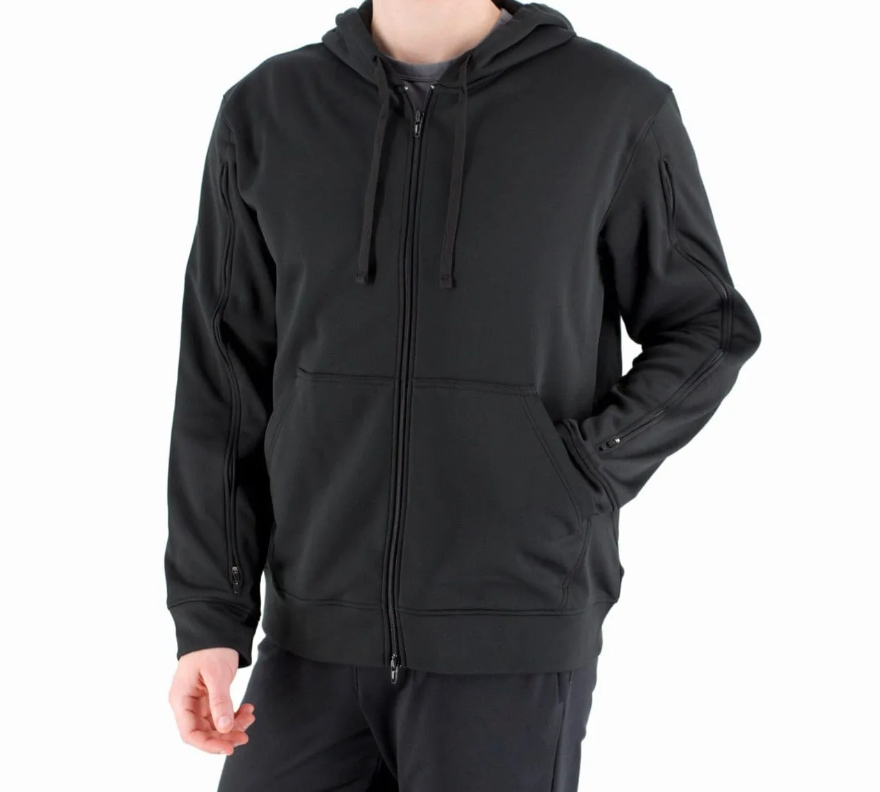 Dialysis Sweatshirt with Two-Way Sleeve Zippers