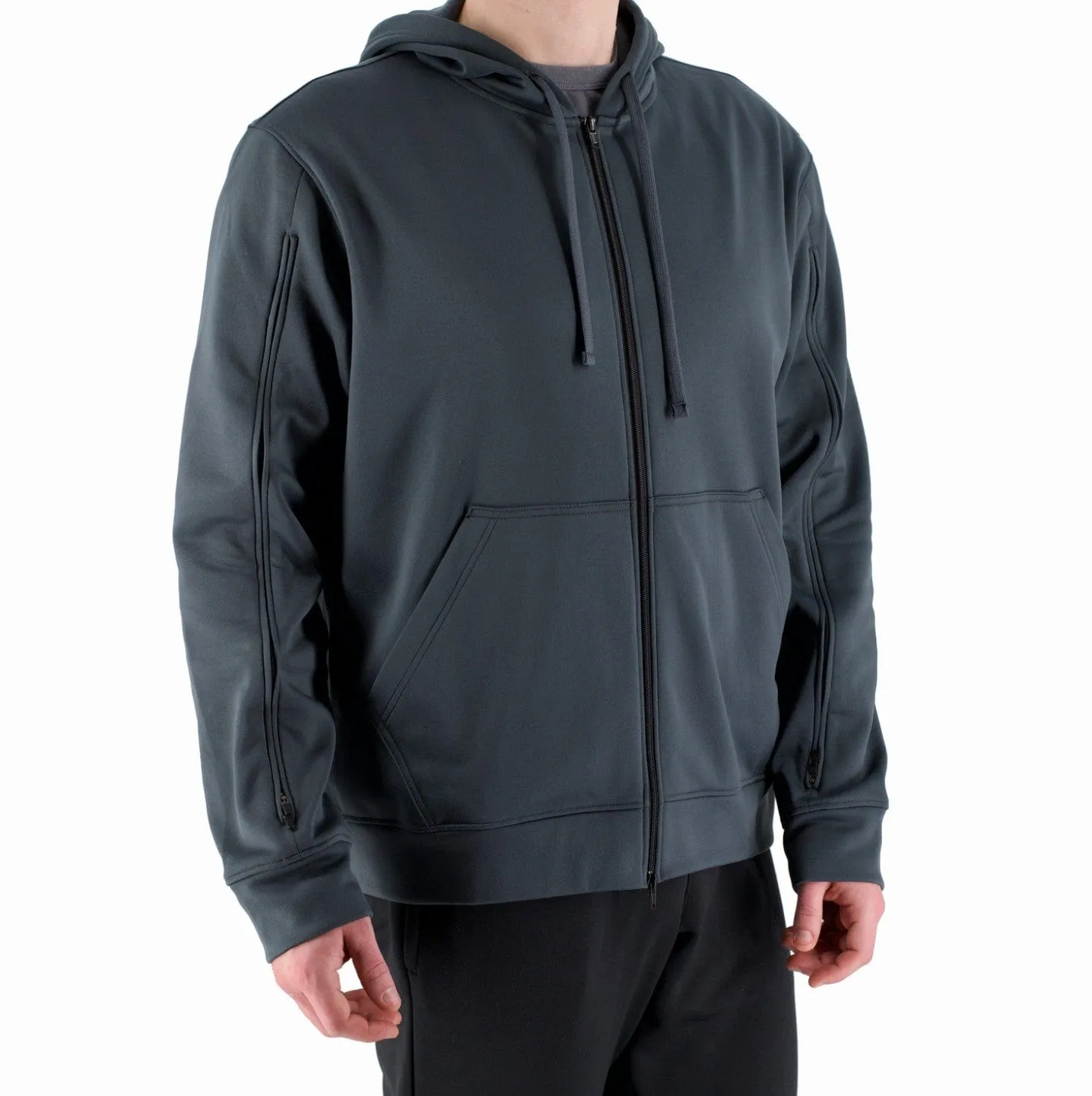 Dialysis Sweatshirt with Two-Way Sleeve Zippers