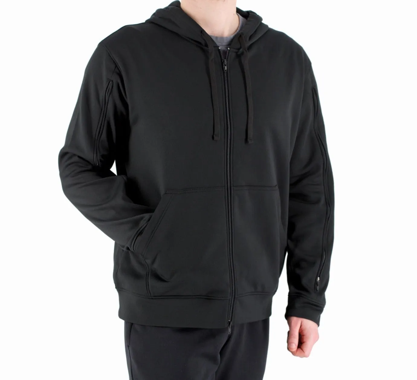 Dialysis Sweatshirt with Two-Way Sleeve Zippers