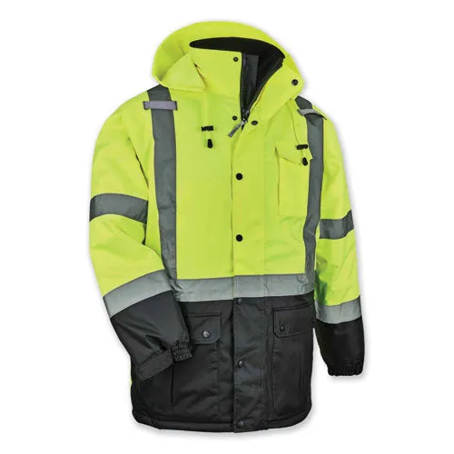 Glowear 8384 Class 3 Hi-vis Quilted Thermal Parka, 4x-large, Lime, Ships In 1-3 Business Days