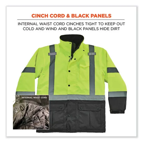 Glowear 8384 Class 3 Hi-vis Quilted Thermal Parka, 4x-large, Lime, Ships In 1-3 Business Days
