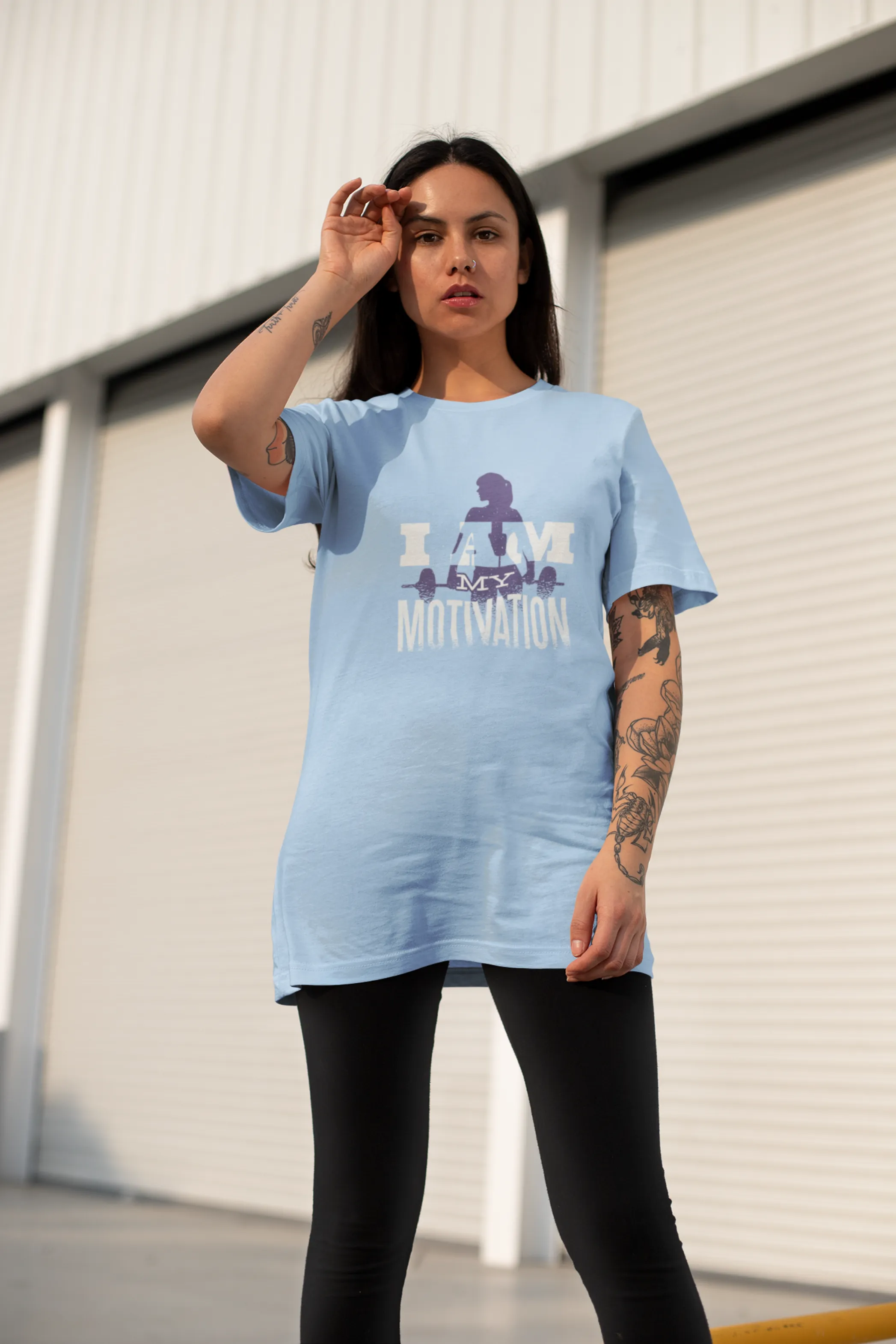 I Am My Motivation Printed Oversized T-shirt for women