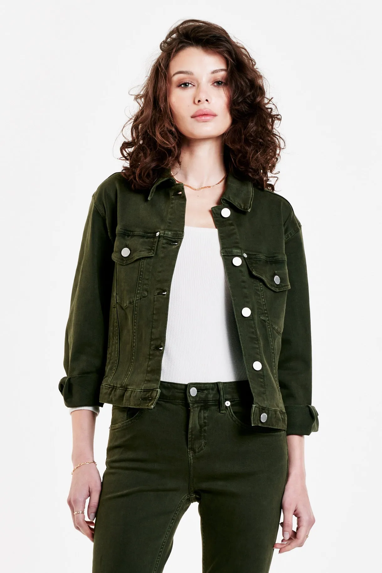 JULES VINTAGE WASHED DENIM JACKET PINE