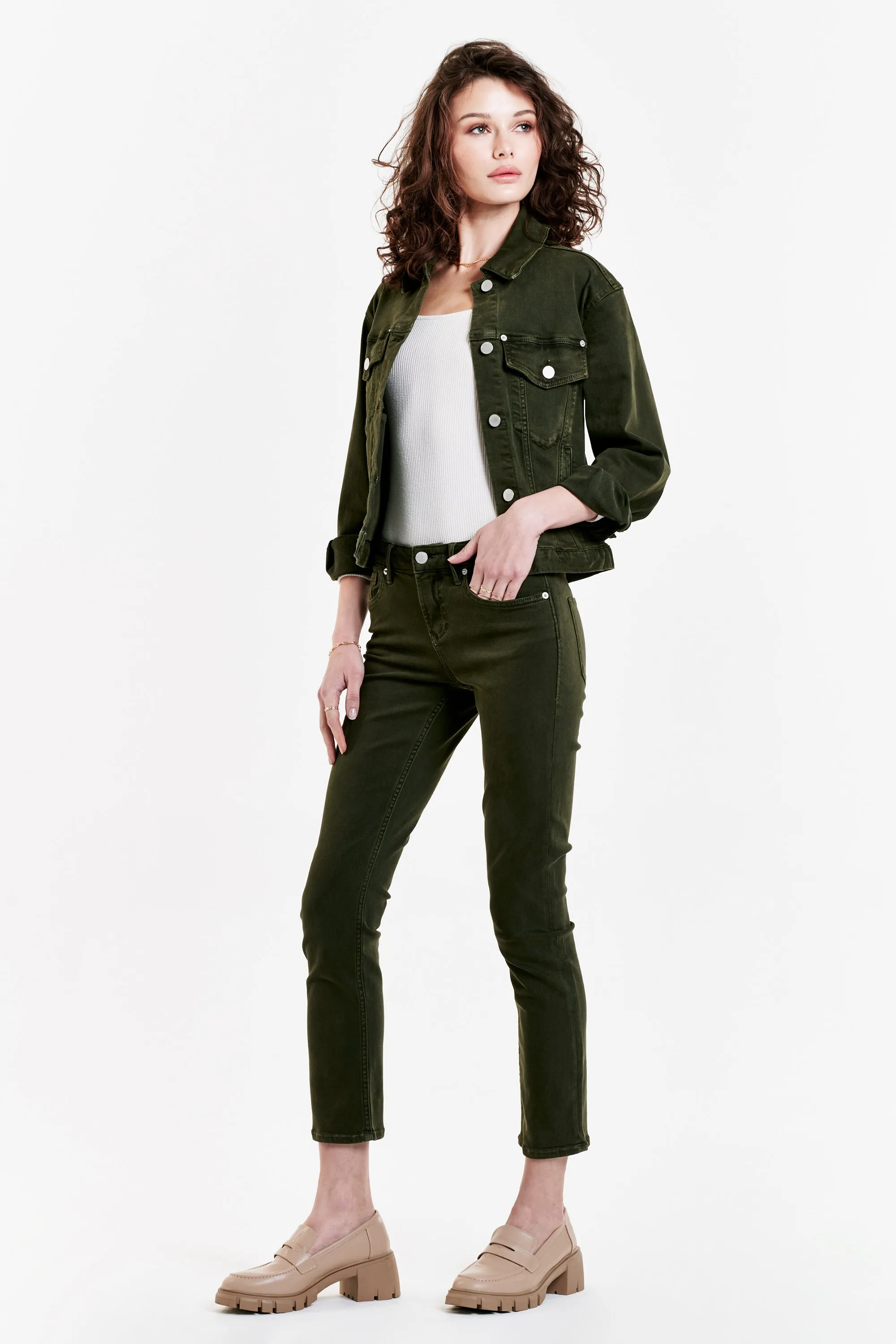 JULES VINTAGE WASHED DENIM JACKET PINE