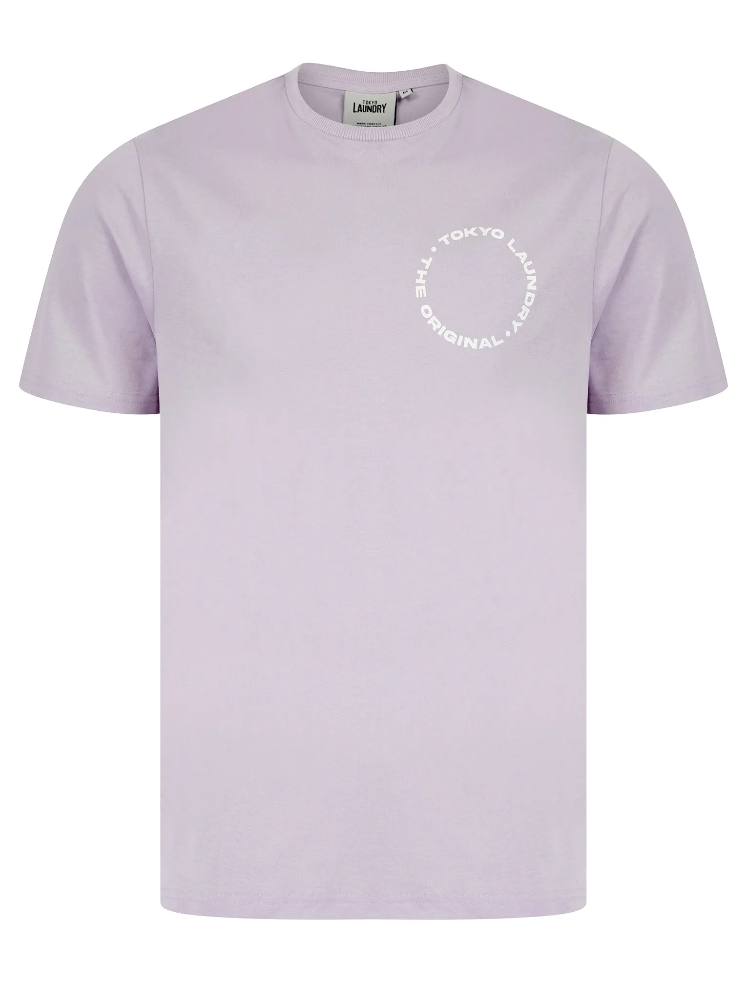 Kade Motif Cotton Crew Neck T-Shirt and Brushback Fleece Jogger Shorts Set in Lilac - Tokyo Laundry