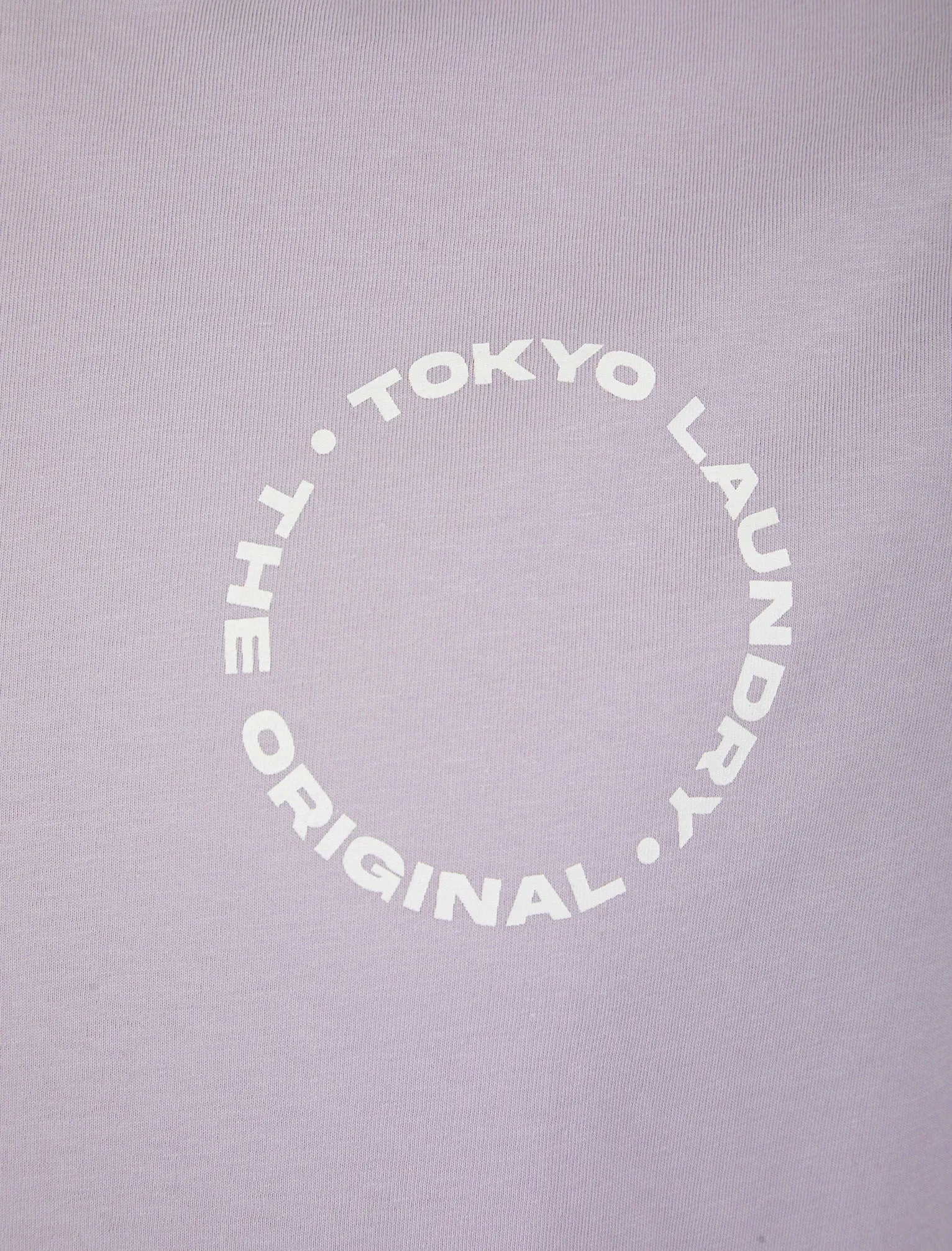 Kade Motif Cotton Crew Neck T-Shirt and Brushback Fleece Jogger Shorts Set in Lilac - Tokyo Laundry