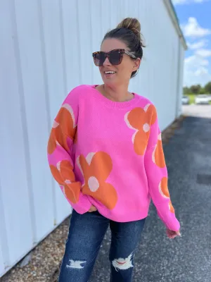 Meadow Floral Slouchy Sweater - Choice of Colors (Ships in 2-3 Weeks)