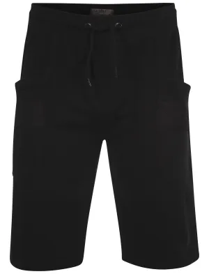 Men's mesh detail pockets black sweat shorts - Dissident