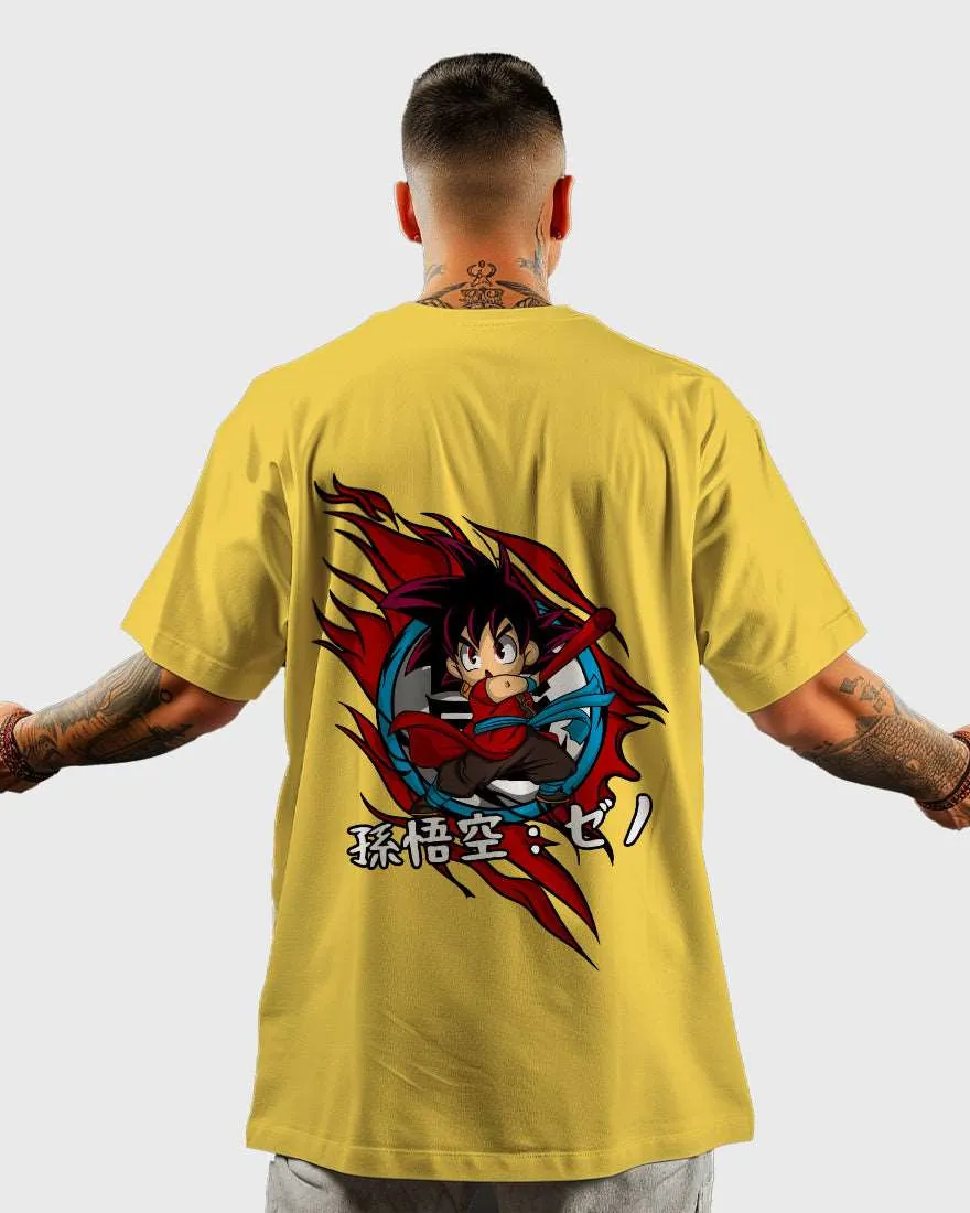 Mens Oversized Tshirt Anime Dragonballz Goku Kid